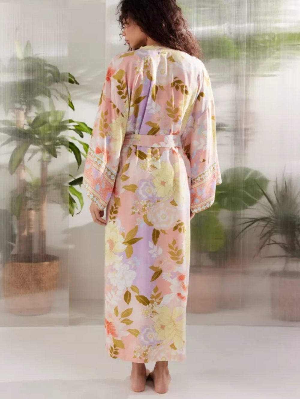 Billabong Floral Flowy Swim Beach Coverup Kimono - Picture 4 of 5